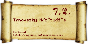 Trnovszky Mátyás névjegykártya