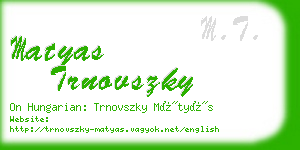 matyas trnovszky business card